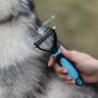 Pet Grooming Tool - 2 Sided Undercoat Rake for Cats & Dogs - Safe Dematting Comb for Easy Mats & Tangles Removing - No More Nasty Shedding and Flying Hair