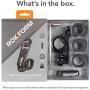 Rokform - Motorcycle Handlebar Cell Phone Mount, Mounts to ANY Handlebar Measuring from 7/8" to 1-1/4", Secures Phone Via Quad Tab Twist Lock Mount and Built-In Magnet Mount (Black)