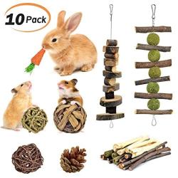 KATUMO Bunny Chew Toys, 100% Natural Apple Wood Chinchillas Guinea Pigs Hamsters Pet Toys Accessories Suitable for Rabbits Squirrel Gerbils Small Pets Chewing and Playing Exercise Teeth Care