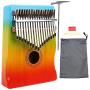 IAMGlobal Kalimba Thumb Piano 17 Keys with Mahogany Wooden with Bag, Hammer and Music Book, Perfect for Music Lover, Beginners, Children(Rainbow)