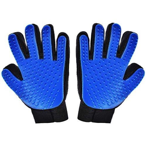 Hilltop Products 1 Pair - Dog, Cat, Pet Grooming Gloves - Easy Pet Hair Remover Mitts. Fiver Fingers Gloves Massage Tool