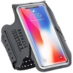 TRIBE Premium Running Armband & Phone Holder for iPhone X, Xs, Xs Max, Xr, 8, 7, 6, Plus Sizes, Galaxy S9, S8, S7, S9/S8 Plus, Note with Adjustable Elastic Band & Key/Card Slot - 100% Lycra