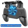 SONGVEN Mobile Game Controller with 4000mAh Power Bank Cooling Fan for 4.7-6.5" iOS Android Phone Gaming Grip Gamepad Joysticks (4000 mAh)