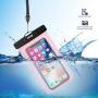 JOTO Universal Waterproof Pouch, IPX8 Waterproof Cellphone Dry Bag Underwater Case for iPhone 11 Pro Max Xs Max XR X 8 7 6S+ SE, Galaxy S20 Ultra S10 S9 S8/Note10+ 9 up to 6.9" -2 Pack,Black/Clearpink