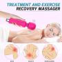 NiuNiu Premium Personal Wand Massager with 20 Vibrations & 7 Speeds, Whisper Quite - Magnetic USB Rechargeable & Waterproof- Perfect for Muscle Tension, Back, Neck Relief, Soreness, Recovery - Pink