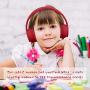 Midola Volume Limited 85dB Kids Headphone Bluetooth Wireless Over Ear Foldable Stereo Sound Noise Protection Headset with AUX 3.5mm Cord Mic for Boys Girls Cellphone Ipad Tablets TV Notebook Red