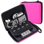Travel Protective Carrying Storage Bag Compatible for Nintendo 2DS - Hard Shell and Accessories Pocket Storage Organizer for 2DS with Double Zipper, Wrist Strap and Game Storage (Pink)