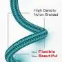 USB Type C Cable, Benicabe (2-Pack 3ft) USB-A to USB-C Charge Braided Cord Compatible with Samsung Galaxy S10 S10E S9 S8 S20 Plus,Note 10 9 8, Z Flip, and Other USB C Charger (Prism Green)