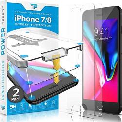 Power Theory iPhone 8 / iPhone 7 Glass Screen Protector [2-Pack] with Easy Install Kit [Premium Tempered Glass]