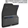 Stronden iPhone 11, iPhone XR Holster - Leather Belt Case with Belt Clip/Loop [Magnetic Closure] Premium Pouch w/Built in ID Card Holder (for Slim/Thin Case ONLY)