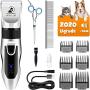 Bonve Pet Dog Clippers, Dog Grooming Kit Quiet Electric Pet Clippers Cordless Rechargeable Professional Dog Hair Clippers for Horse Dogs Cats Pets