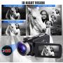 Video Camera 2.7K Camcorder Ultra HD 30MP Vlogging Camera for YouTube IR Night Vision 3 inch 16X Digital Zoom Touch Screen Camcorder with Microphone Remote Control Lens Hood and 2 Batteries