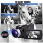 Video Camera 2.7K Camcorder Ultra HD 30MP Vlogging Camera for YouTube IR Night Vision 3 inch 16X Digital Zoom Touch Screen Camcorder with Microphone Remote Control Lens Hood and 2 Batteries