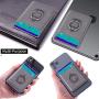 Toydoooco Phone Card Holder with Phone Ring Grip, Adhesive Wallet Cell Phone Pocket Credit Card ID Case for Back of Phone,3M Sticker, Stick-on,Card Sleeve for iPhone,Samsung, Smartphones- Grey