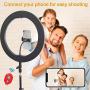 MountDog LED Ring Light 14 inch Dimmable Selfie Ring with Tripod Stand, Flexible Phone Holder, Bluebooth Remote Control and Carry Bag for Live Stream Makeup Portrait YouTube Video Shooting TikTok
