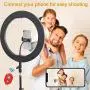 MountDog LED Ring Light 14 inch Dimmable Selfie Ring with Tripod Stand, Flexible Phone Holder, Bluebooth Remote Control and Carry Bag for Live Stream Makeup Portrait YouTube Video Shooting TikTok