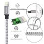 iPhone Charger,Maitron Lightning Cable 3PACK 6FT Nylon Braided USB Charging Cable High Speed Connector Data Sync Transfer Cord Compatible with iPhone Xs Max/X/8/7/Plus/6S/6/SE/5S iPad (Silver White)