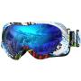 OutdoorMaster Kids Ski Goggles - Helmet Compatible Snow Goggles for Boys & Girls with 100% UV Protection