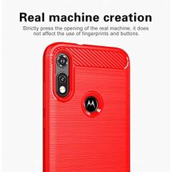 Moto E 2020 case,Motorola E case,with HD Screen Protector,M MAIKEZI Soft TPU Slim Fashion Non-Slip Protective Phone Case Cover for Motorola Moto E (2020)(Red Brushed TPU)