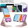 OMOTON Desktop Cell Phone Stand [Updated Solid Version], Advanced 4mm Thickness Aluminum Stand Holder for Switch, Mobile Phone, iPhone 11 Pro Xs Max Xr, Rose Gold