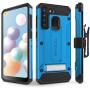 Evocel Galaxy A21 Explorer Series Pro with Glass Screen Protector and Belt Clip Holster for The Samsung Galaxy A21, Blue
