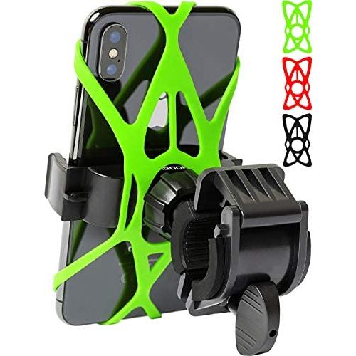 Bike Phone Mount for any Smart Phone: iPhone 11 PRO Max XS XR X 8 7 6 5 Plus Samsung Galaxy S20 S10 S9 S8 S7 S6 S5 Edge, LG. Motorcycle, Bicycle Phone Mount. Mountain Bike Mount. Bike Accessories