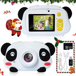 Joytrip Digital Kids Camera for Boys 12.0MP 1080P Video Resolution Mini Rechargeable Portable Camera for Ages 3-12 Child Kid Selfie Toy Cameras Camcorder (Panda 16G Memory Card)