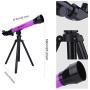 Telescope for Kids Beginners, Travel Scope, Equipped with 20X, 40X, 60X Interchangeable Eyepieces, Portable Travel Telescope with Tripod, Best Gift for Child (Purple)