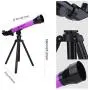 Telescope for Kids Beginners, Travel Scope, Equipped with 20X, 40X, 60X Interchangeable Eyepieces, Portable Travel Telescope with Tripod, Best Gift for Child (Purple) Telescope for Kids Beginners, Travel Scope, Equipped with 20X, 40X, 60X Interchangeable Eyepieces, Portable Travel Telescope with Tripod, Best Gift for Child (Purple)