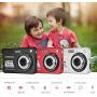 Andoer Mini Digital Camera with 2pcs Rechargeable Batteries 720P HD 8X Digital Zoom Anti-Shake 2.7inch LCD Screen for Kids Children Holiday