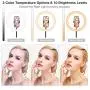 12 Inch Selfie Ring Light with Stand and Phone Holder, Foldable Makeup Light 20.8&quot - 67” Stretchable,3 Color Modes, USB Powered LED Selfie Light Ring for iPhone and Android,TIK Tok Light Mobile Stand.