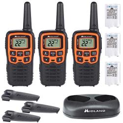 Midland - X-TALKER T51VP3, 22 Channel FRS Two-Way Radio - Extended Range, 38 Privacy Codes, NOAA Weather Alert (3 Pack) (Black/Orange)