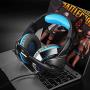 Stereo Gaming Headset for PS4 Xbox One PC Controller Nintendo Switch Games 3.5mm equipment, PHOINIKAS H3 Noise Cancelling Headphones, 7.1 Surround Sound, Over Ear Headphones with Mic, LED Light (Blue)