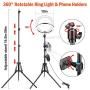 10" Selfie Ring Light with Tripod Stand & Phone Holder & Bluetooth Remote,3 Modes 11 Brightness Levels with 150 LED Bulbs, 6 RGB, LED Ring Light with Stand for Live Stream, Makeup,YouTube