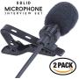 SoLID (TM) Lavalier Lapel Microphone 2 Pack Complete Set Omnidirectional Mic for Desktop PC Computer, Mac, Smartphone, iPhone, GoPro, DSLR, Camcorder for Podcast, YouTube, Vlogging, and DJs