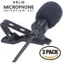 SoLID (TM) Lavalier Lapel Microphone 2 Pack Complete Set Omnidirectional Mic for Desktop PC Computer, Mac, Smartphone, iPhone, GoPro, DSLR, Camcorder for Podcast, YouTube, Vlogging, and DJs