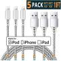 iPhone Charger Lightning Cable iPhone Cable Apple MFi Certified iPhone Charger Cable iphone 11 Xs MAX XR X 8 7 6s 6 5E Plus ipad car Charger Charging Cable Cord USB 3 3 6 6 10 ft 5pack Chargers