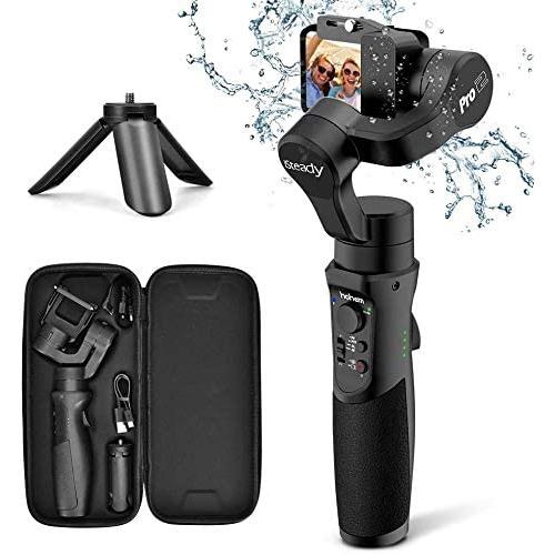 3axis Gimbal Stabilizer for GoPro Action Camera Handheld Pro Gimbal Tripod Stick with Motion Time-Lapse APP Control for Gopro Hero 7,6,5,4,3,SJ CAM,YI Cam,Sony RX0 - Hohem, Black