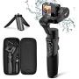 3axis Gimbal Stabilizer for GoPro Action Camera Handheld Pro Gimbal Tripod Stick with Motion Time-Lapse APP Control for Gopro Hero 7,6,5,4,3,SJ CAM,YI Cam,Sony RX0 - Hohem, Black