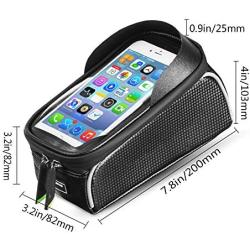 ZENG Bike Phone Bag Bike Front Frame Bag Waterproof Bicycle Phone Mount Bag Top Tube Frame Bag with Touch Screen Large Capacity Phone Case for Cellphone Below 6.5’’ iPhone 11 8 Plus xs max