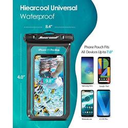 Hiearcool Universal Waterproof Case,Waterproof Phone Pouch Compatible for iPhone 11 Pro Max XS Max XR X 8 7 6S Plus Samsung Galaxy s10/s9 Google Pixel 2 HTC Up to 7.0"，IPX8 Cellphone Dry Bag -2 Pack