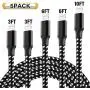 iPhone Charger,Mfi Certified 5Pack 3FTx2 6FTx2 10FT Lightning Cables to USB Syncing Data and Nylon Braided Cord Charger for iPhone XS/Max/XR/X/8/6Plus/6S/7Plus/7/8Plus/SE/iPad and More iPhone Charger,Mfi Certified 5Pack 3FTx2 6FTx2 10FT Lightning Cables to USB Syncing Data and Nylon Braided Cord Charger for iPhone XS/Max/XR/X/8/6Plus/6S/7Plus/7/8Plus/SE/iPad and More