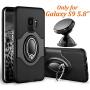 eSamcore Samsung Galaxy S9 Case Ring Holder Kickstand Cases + Dashboard Magnetic Phone Car Mount [Black]