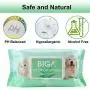 Deodorizing Hypoallergenic Pet Wipes with Fragrance Free Natural Organic for Cleaning Face Butt Eyes Ears Paws Teeth 100ct per Pack