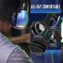 Gaming Headset PS4, Deep Bass Surround Sound Stereo Xbox One Headset, Beexcellent Gaming Headset with Microphone, LED Light & Noise Isolation, PS4 Gamer Headset Compatible with PC, PS4, Xbox One