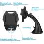 Windshield Car Mount Holder – Getron Universal Windshield Dashboard Cell Phone Cradle with One Click Release for iPhone Xs MAX XR X 8 SE Samsung Galaxy S9 Plus S8 Note 9 and Most Smartphones – Black