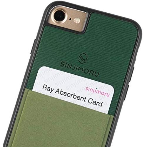 Sinjimoru iPhone SE 2020 / iPhone 8/7 Case with Card Holder, Card Wallet Cell Phone Case Cover for Apple iPhone SE 2/8 / 7. Sinji Pouch Case, Green.