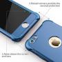 ORETECH iPhone 6S Plus Case, iPhone 6 Plus/6S Plus Case with [2 x Tempered Glass Screen Protector] 360° Shockproof Protective Hard PC+Soft TPU Silicone Cover for iPhone 6 Plus/6s Plus - 5.5 Blue