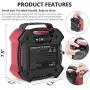 INCLAKE 12V DC Tire Inflator, Portable Air Compressor Pump with Analog Pressure Gauge and LED Light for Car, Bicycle, Motorcycle, Basketball, and Other Inflatables, Red