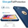 SUPBEC iPhone 7/8 Case with Card Holder and [ Screen Protector Tempered Glass x2Pack] Protective Ultra-Thin-Slim Cover with Silicone TPU Shockproof Rubber Wallet Case for iPhone7 / iPhone8-Blue